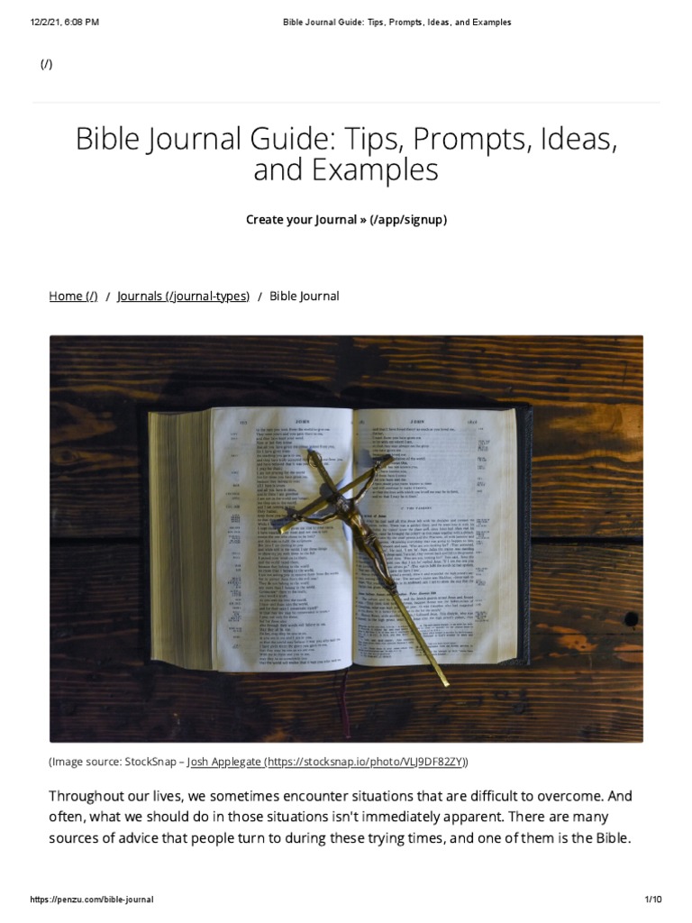 Bible Journaling: Tips and Prompts | PDF | Prayer | Diary