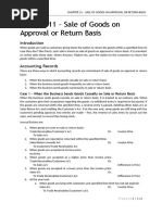 Chapter 11 - Sale of Goods On Approval or Return Basis