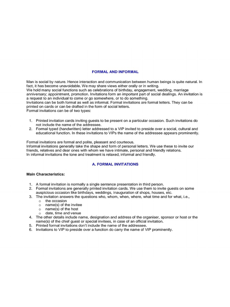 Invitation Writing | PDF