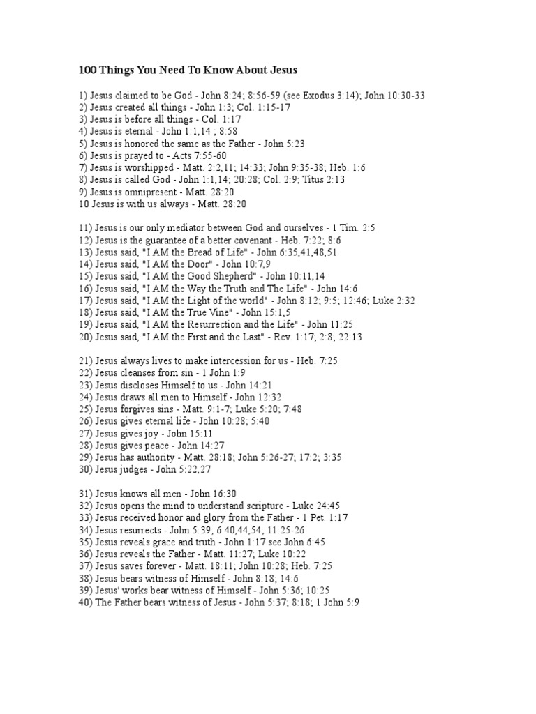 Key Facts About Jesus Christ PDF Gospel Of John Gospel