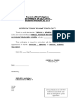 CS Form No. 4 Certification of Assumption To Duty