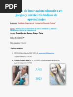 Proyecto de Innovación Educativa en Juegos y Ambientes Lúdicos de Aprendizajes 2023