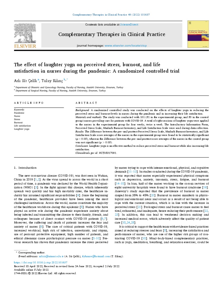 1 s2.0 S1744388122001050 Main | PDF | Occupational Burnout | Stress ...