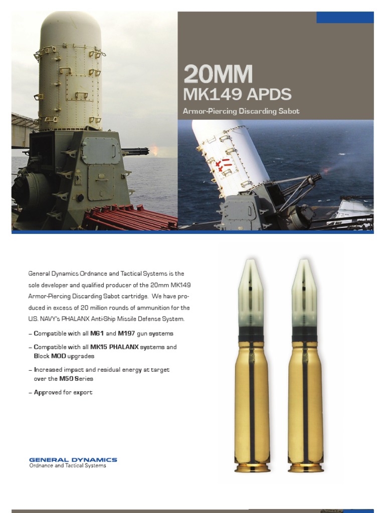 20MM MK149 APDS ArmorPiercing Discarding Sabot PDF