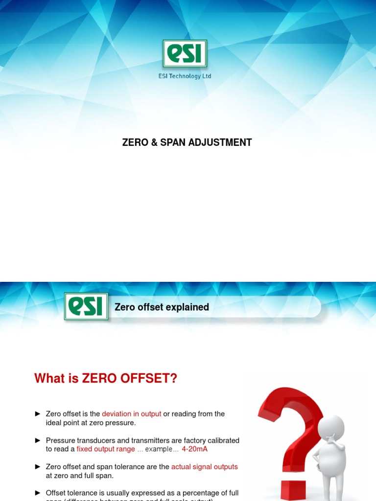 Zero Span Adjustment PDF Calibration Sensor