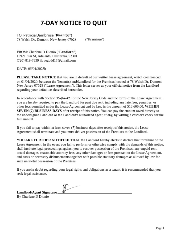 Alabama Eviction Notice Notice To Quit Form 2023 03 31 PDF