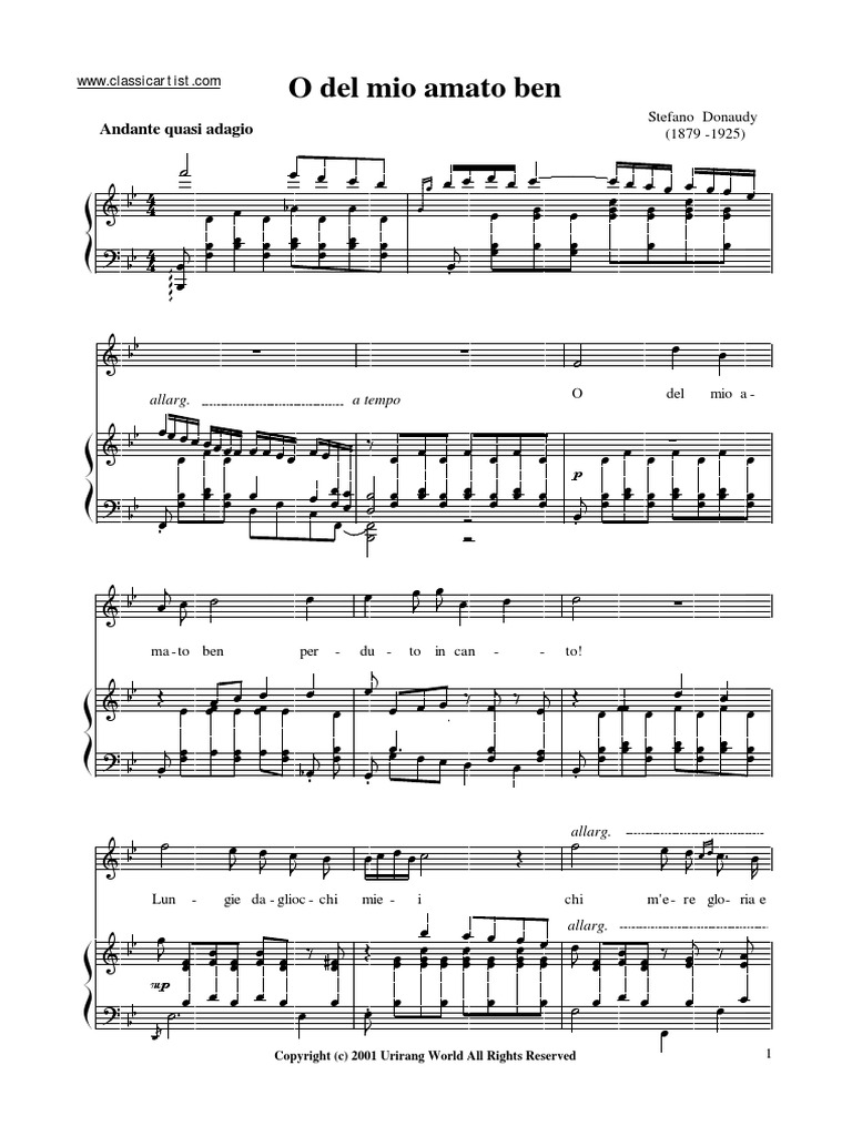 O Del Mio Amato Ben BB P PDF