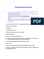 CHECKLIST - Aposentadoria Especial