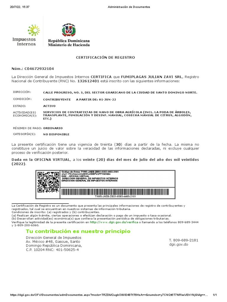 Certificado de rnc pdf