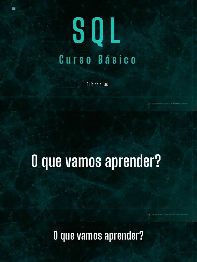 Guia Completo de SQL para Iniciantes | PDF | SQL | Bancos de dados