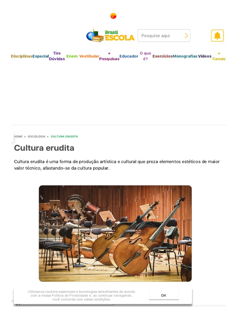 Cultura Erudita o Que É Como Surgiu, Exemplos - Brasil Escola | PDF ...