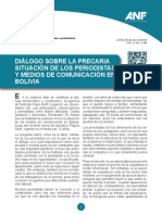 Diálogo Sobre La Precaria Situación de Los Periodistas y Medios