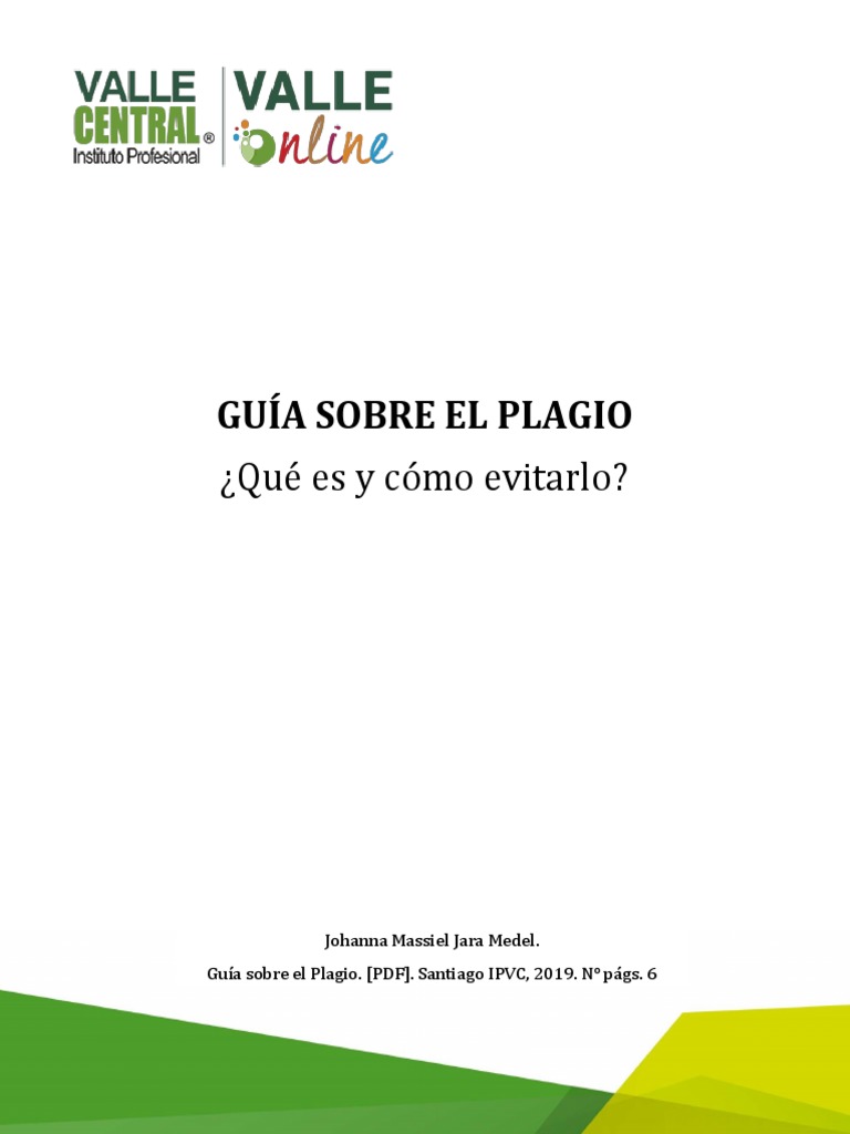 GUÍA SOBRE EL PLAGIO (Edit. JJara)