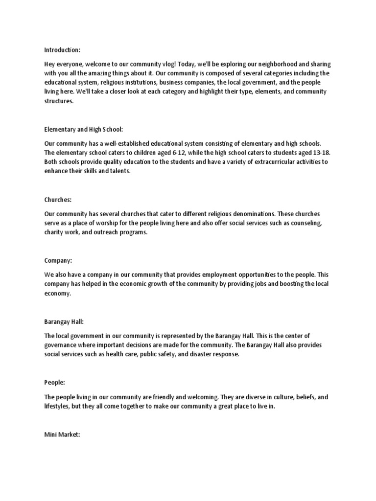 Vlog Script | PDF | Community | Economies