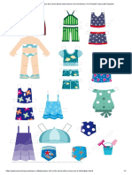 Girl Paper Doll On The Beach With Summer Set of Clothes - Free Printable Papercraft Templates