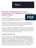 Ogier - Fiduciary Arrangements and Trust in Luxembourg - New Obligations For Local and Foreign Trustees