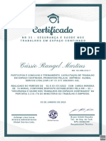 Certificado NR 33 - Cássio Rangel Martins