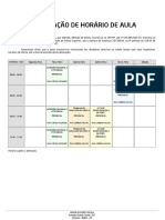 Declaração de Horário de Aula