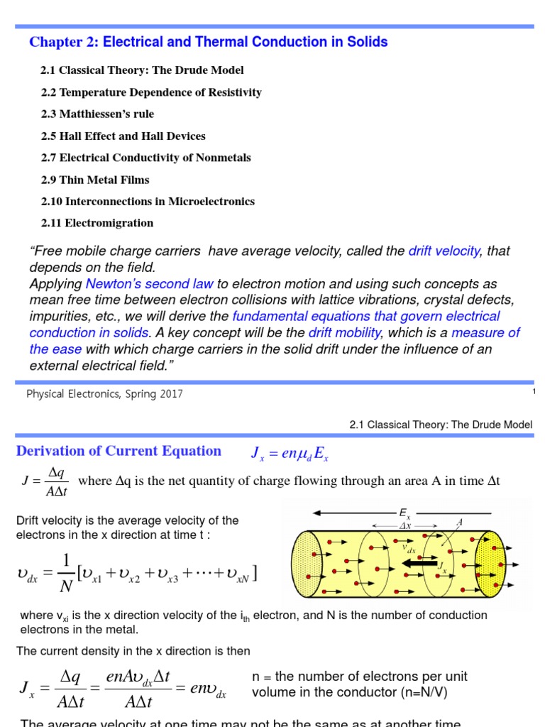 Drude Model of Electrical Conductivity | PDF | Electrical Resistivity ...
