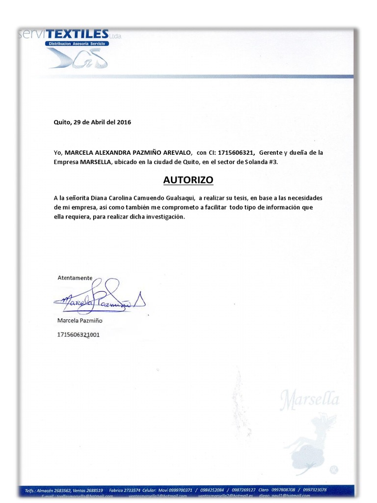 Autorización para Tesis Empresarial | PDF