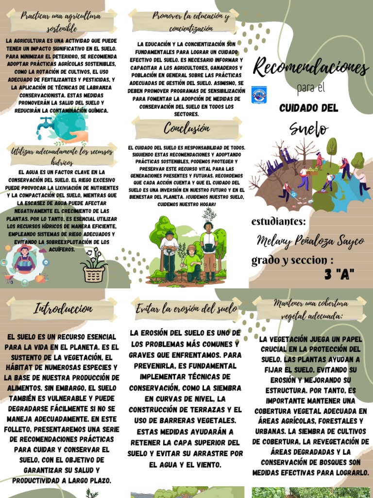 Recomendaciones para Cuidar el Suelo | PDF | Agricultura | Suelo, image size:768x1024
