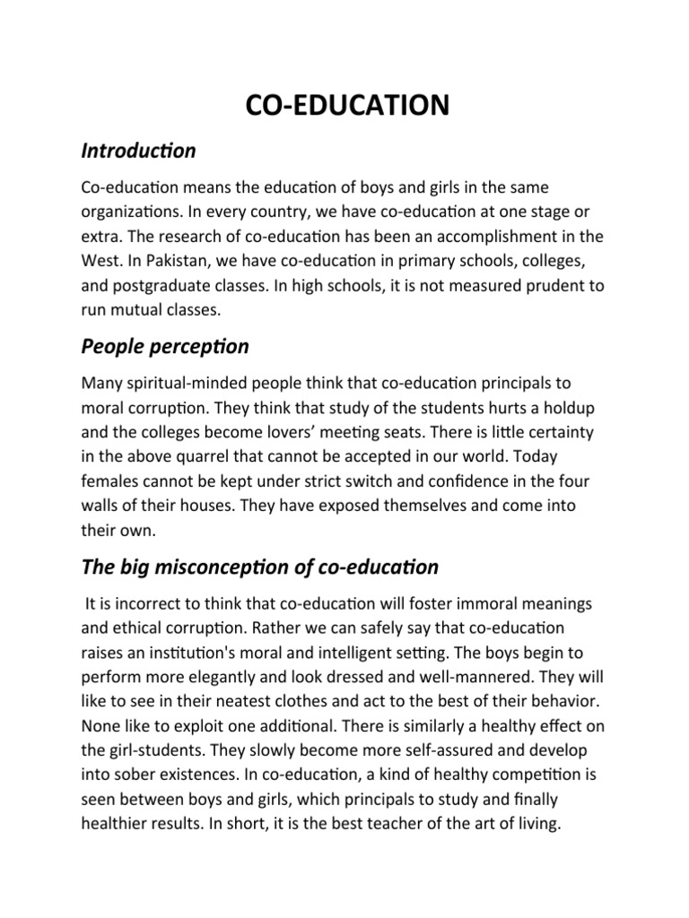 Co Education | PDF