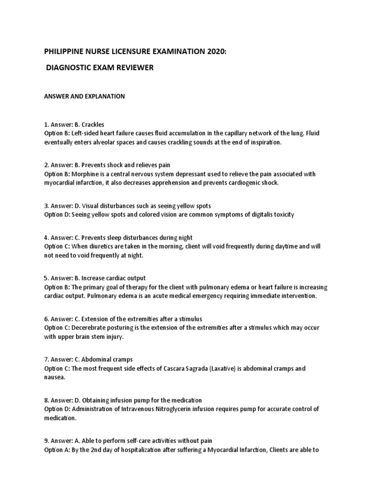 pnle-answer-and-explantion-4-pdf-myocardial-infarction-heart