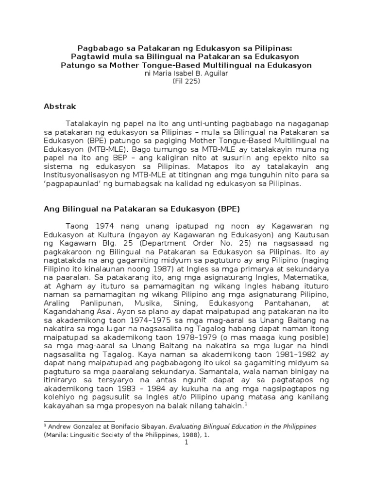 halimbawa ng thesis title sa filipino