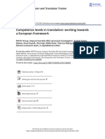 Competence levels in translation working towards a European framework