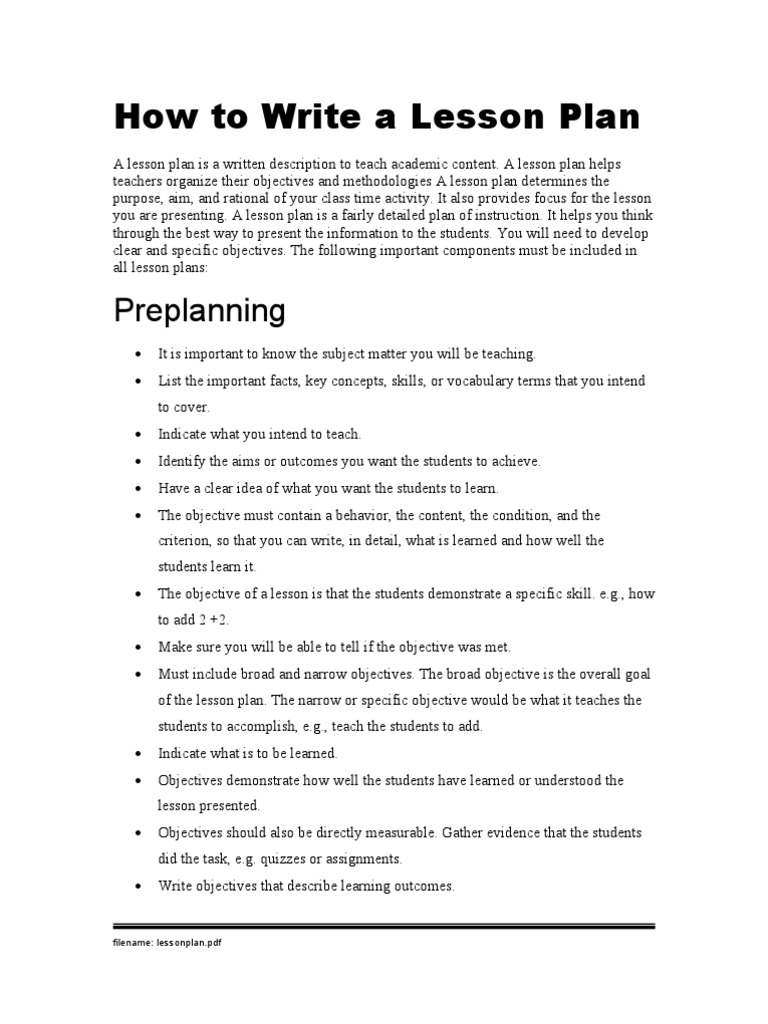 How To Make Lesson Plan | PDF | Lesson Plan | Pedagogy