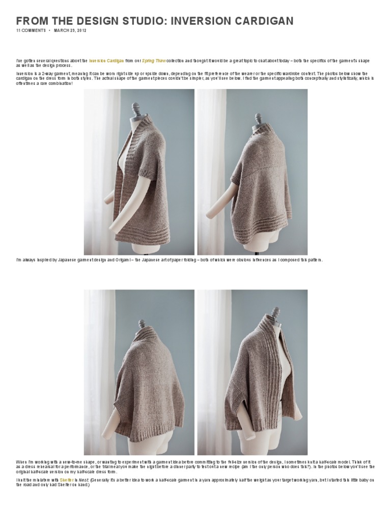 Inversion Cardigan Design Insights | PDF