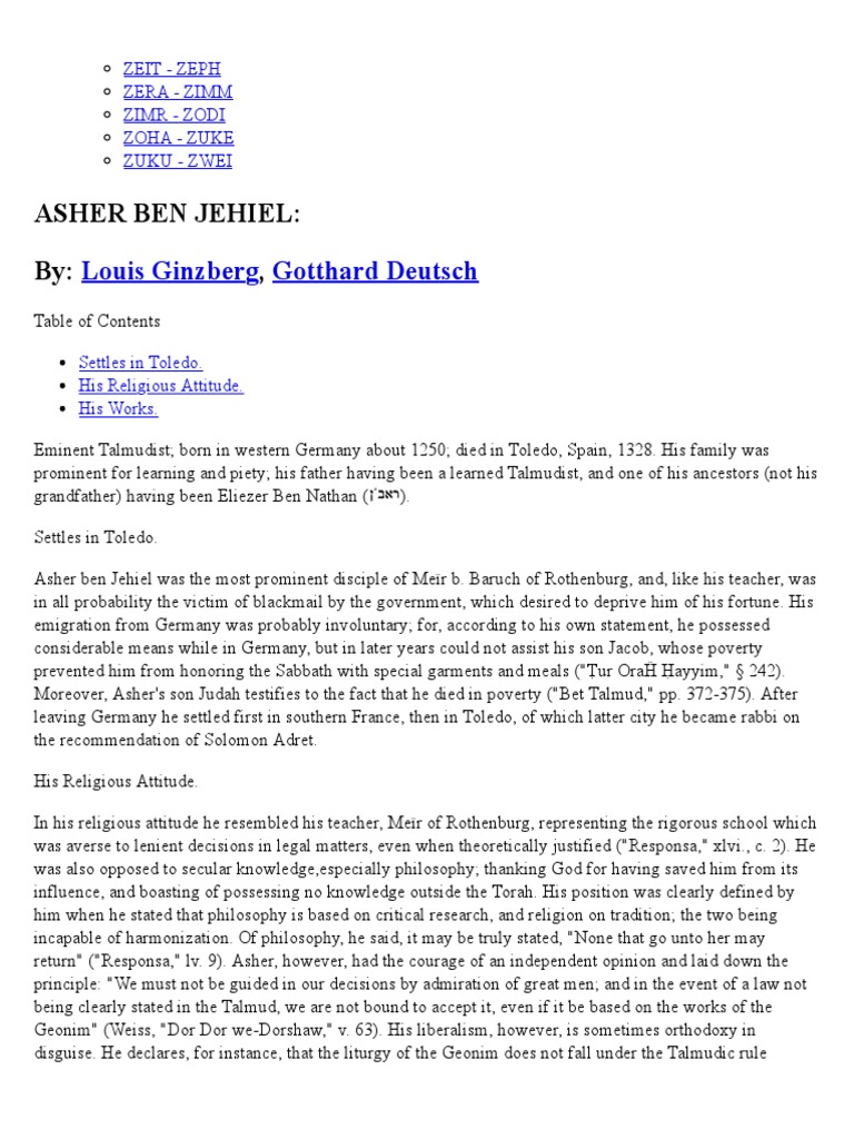 Asher Ben Jehiel PDF