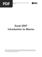 Excel 2007 Introduction To Macros