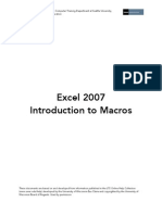 Excel 2007 Introduction To Macros