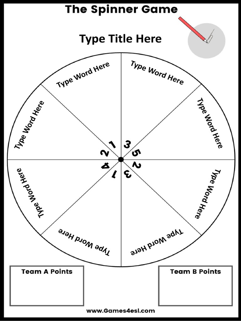 Board Game Blank Template The Spinner Game | PDF
