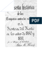 Reseña Histórica de las Campañas contra los Salvajes en la Frontera del norte en los años 1880