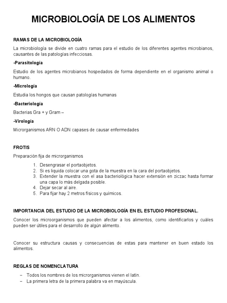 Importancia de la Micrología en Alimentos | PDF | Las bacterias ...