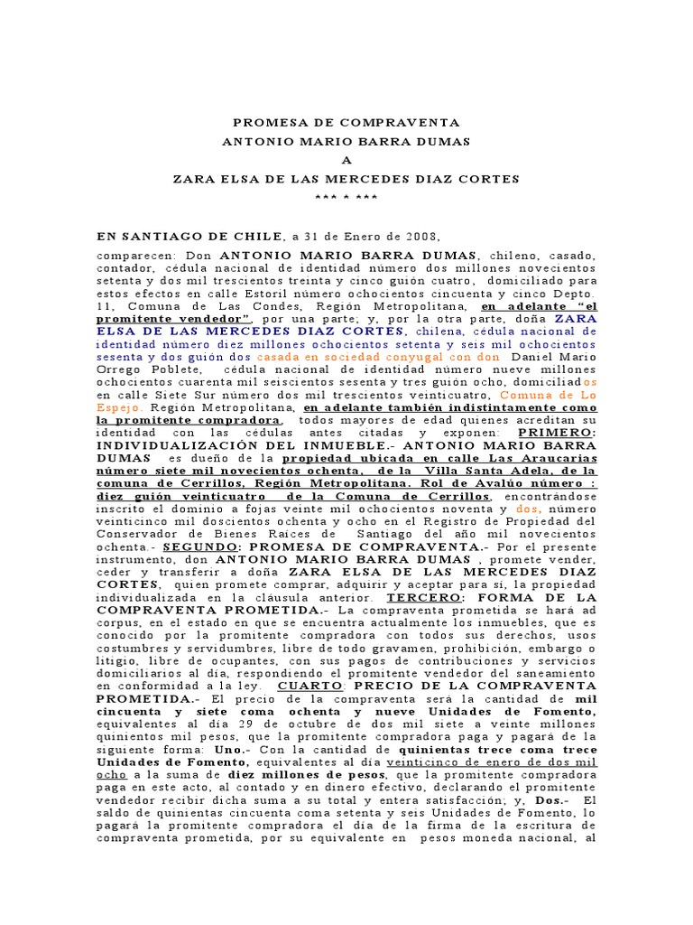 Promesa de Compraventa en Chile | PDF | Ley común | Justicia