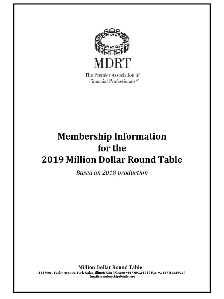 2019 MDRT Membership Requirements | PDF | Insurance | Life Insurance