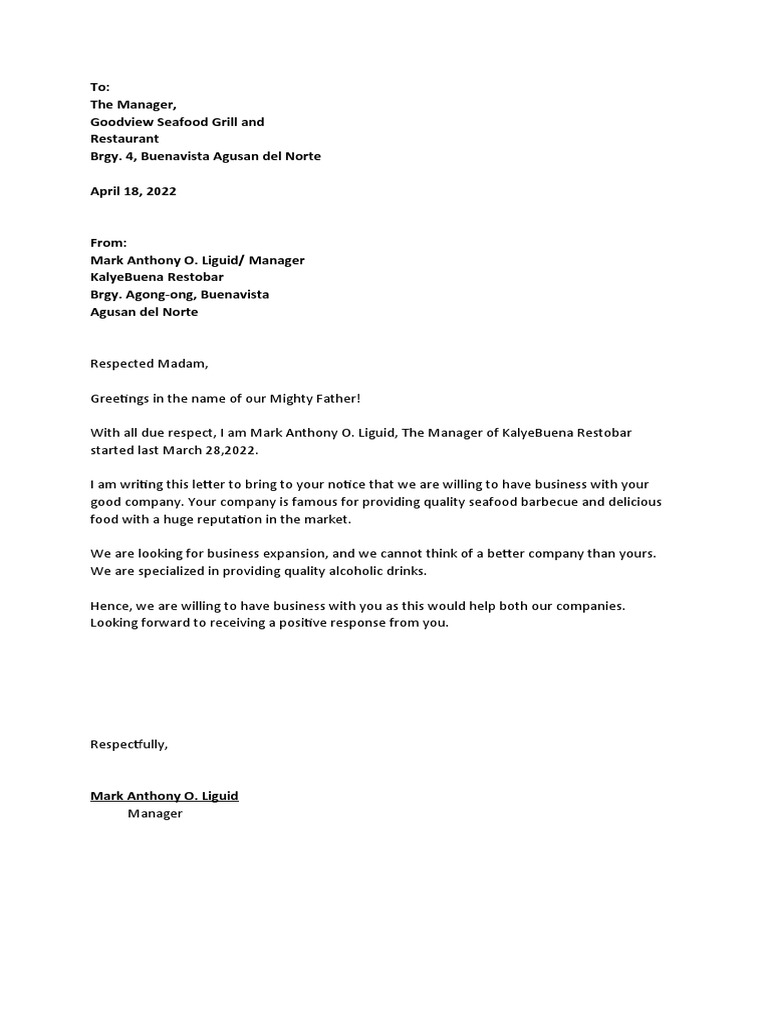 Business Letter | PDF