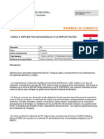 Tasas e Impuestos Adicionales A La Importacion-Paraguay