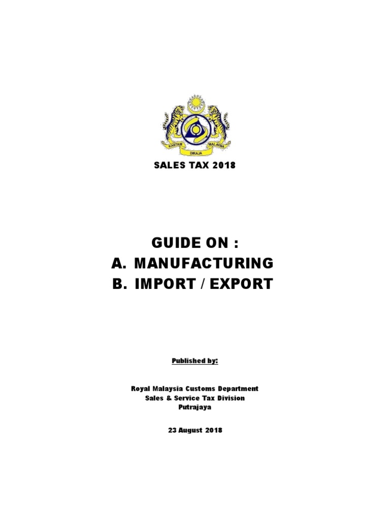 Kastam Guide Manufacturing & Import Export PDF
