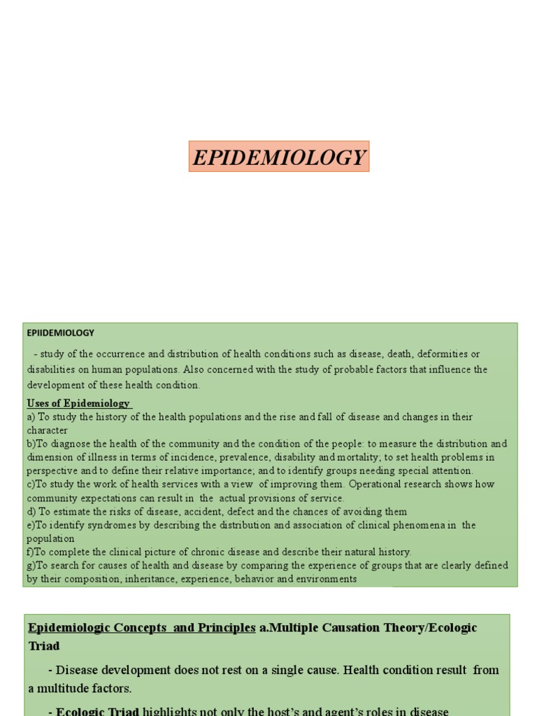 CHN Epidemiology and Vital Statistics PDF Epidemiology Infection