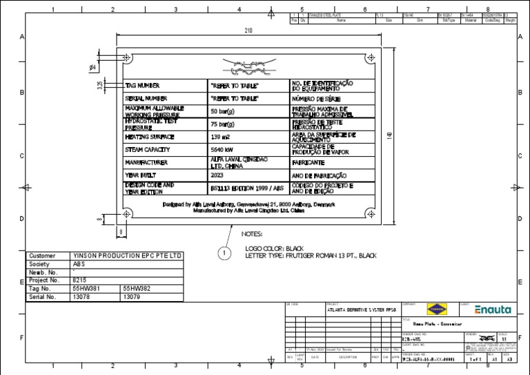 8215 411S XW Nameplate PDF