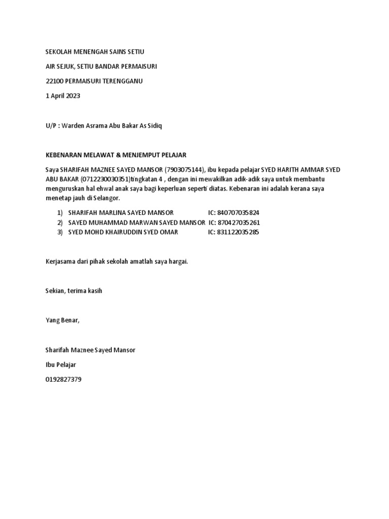 Kebenaran Melawat Pelajar SMS Setiu | PDF | Kesehatan Holistik | Gaya Hidup