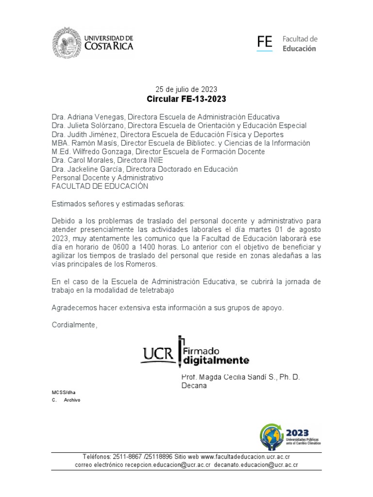 Ebci) Circular FE-13-2023 | PDF | Crecimiento personal y profesional