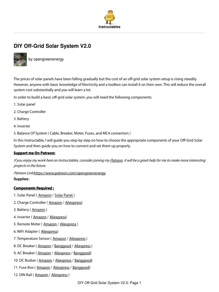 DIY Off-Grid Solar System Guide | PDF | Technology & Engineering