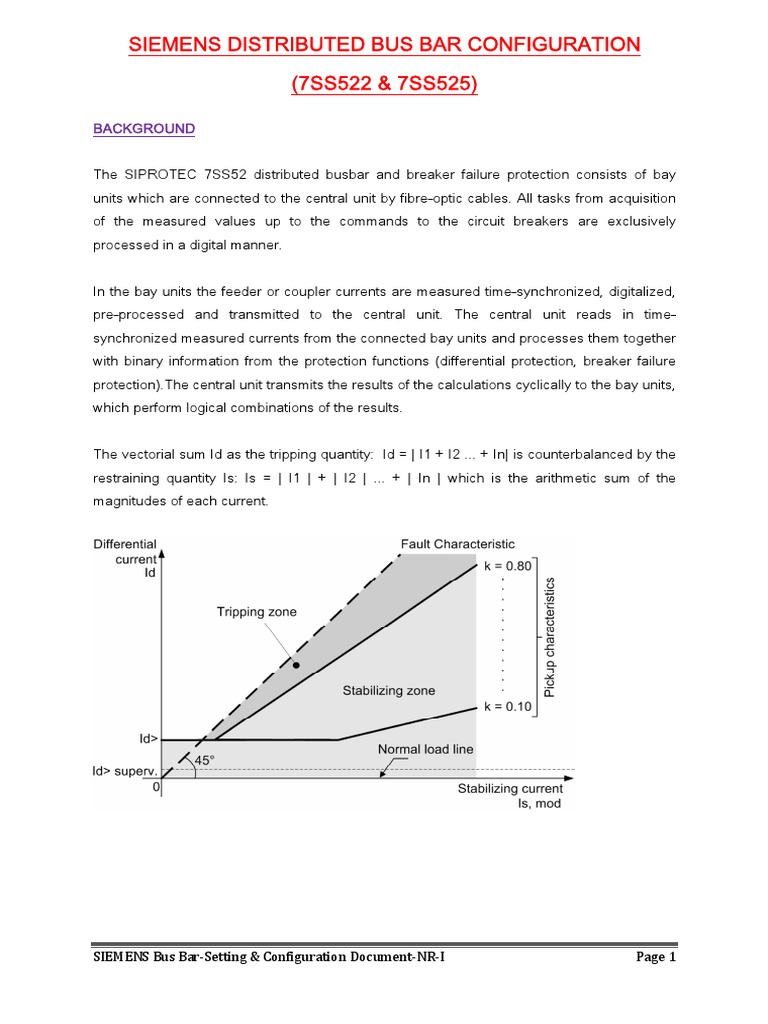 Siemens 7SS52 Busbar Configuration Guide | PDF