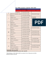 IBS Hyderabad, MBA Academic Calendar 2023-2025