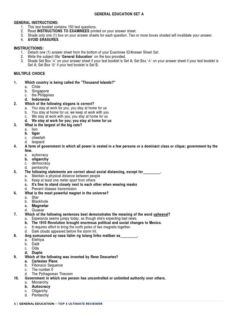 General Education Reviewer Guide | PDF | Science & Mathematics